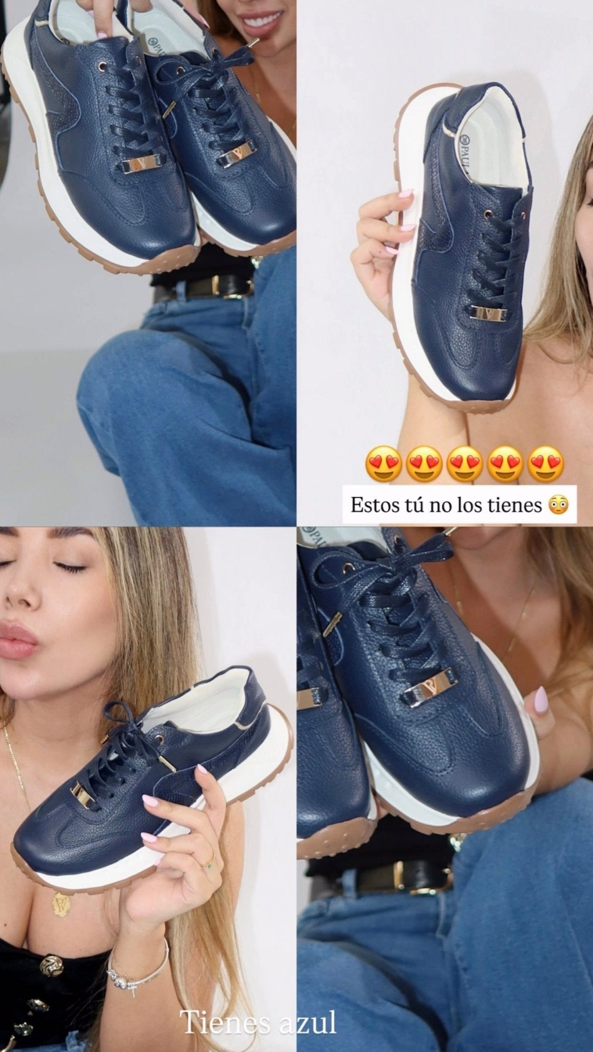 Tenis Aurora Azul nadal en cuero - PAULA VELEZ