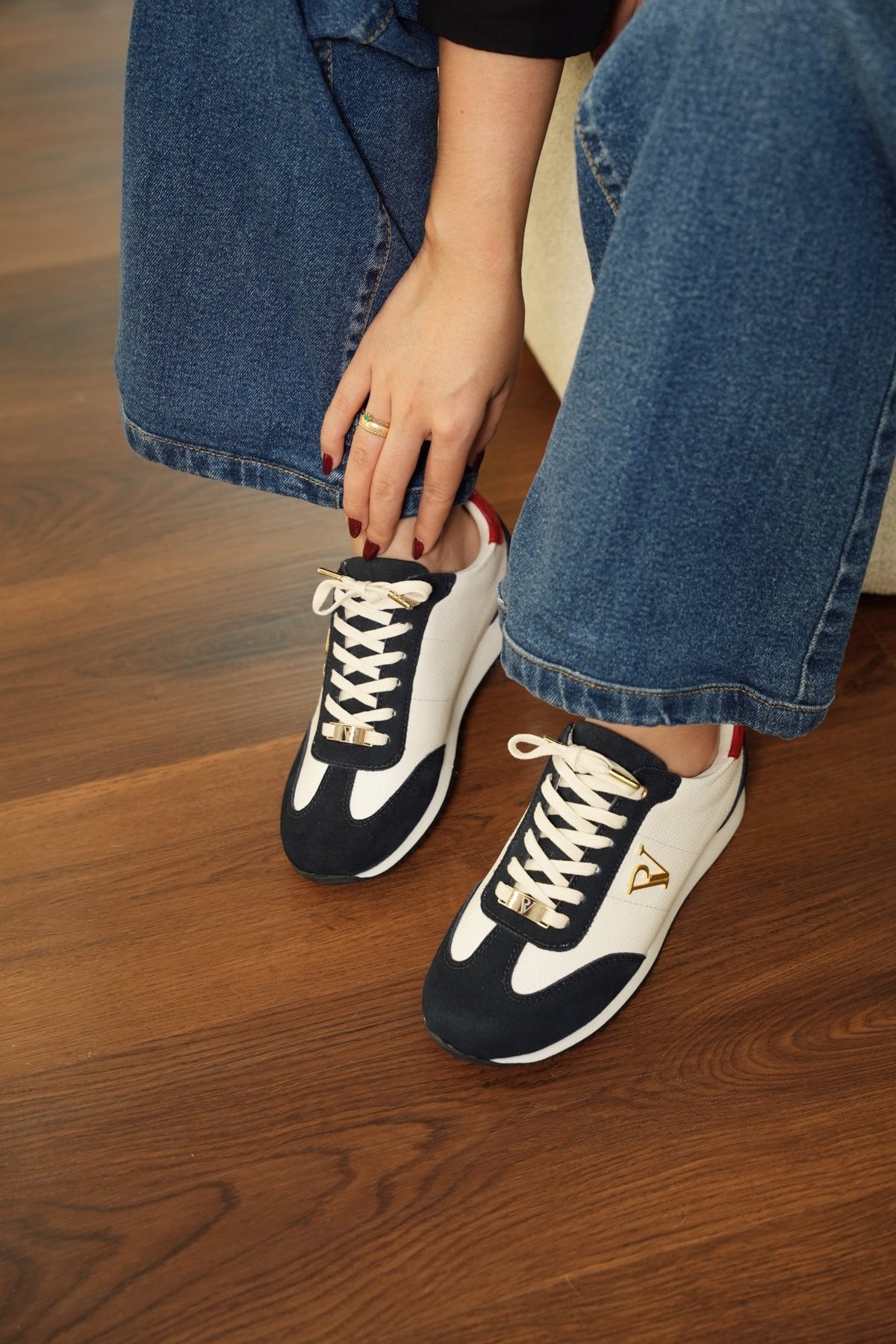 Tenis Milán azul talco tomy en cuero - PAULA VELEZ