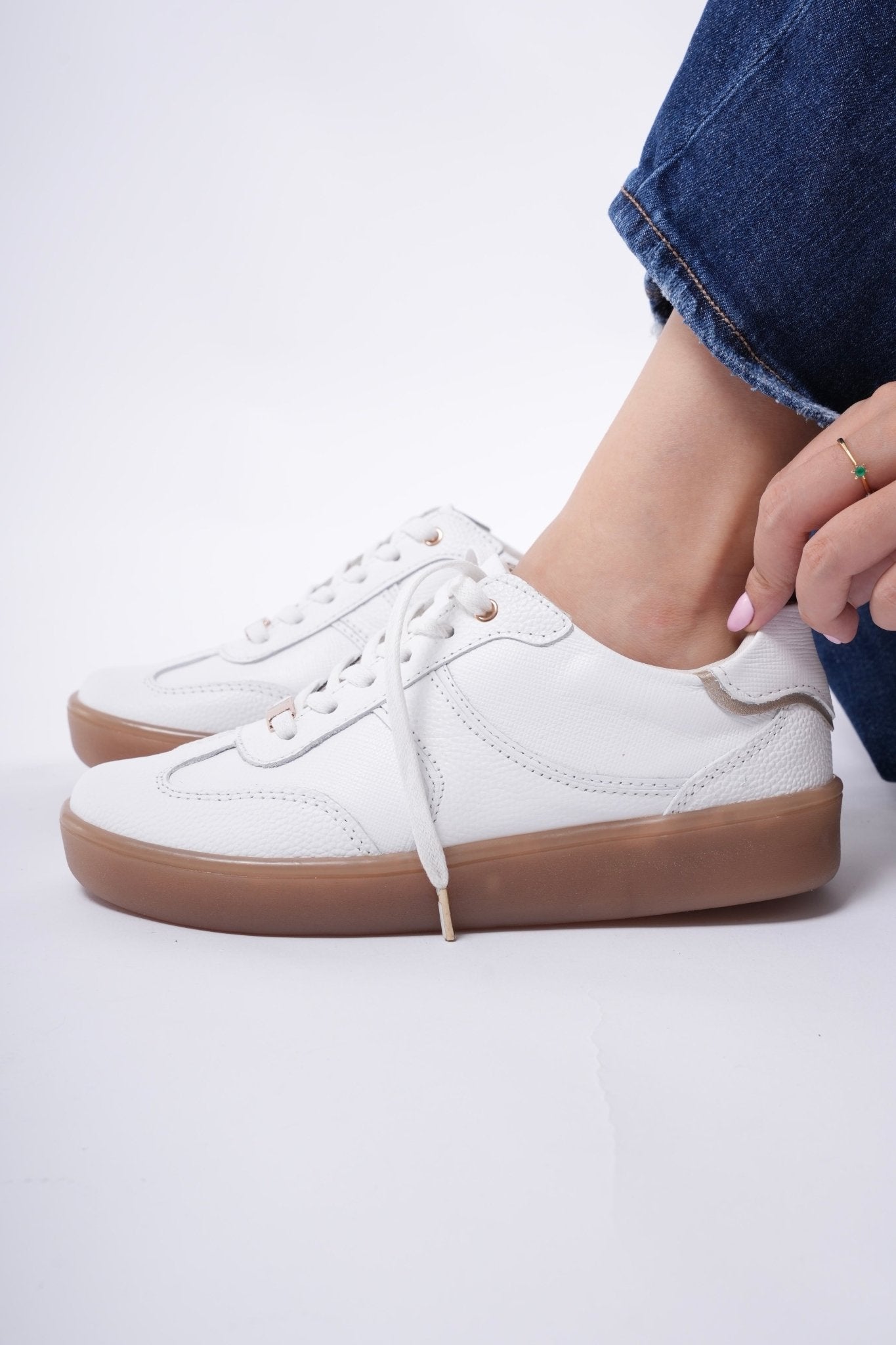 Tenis Milán Blanco Avatar en Cuero - PAULA VELEZ