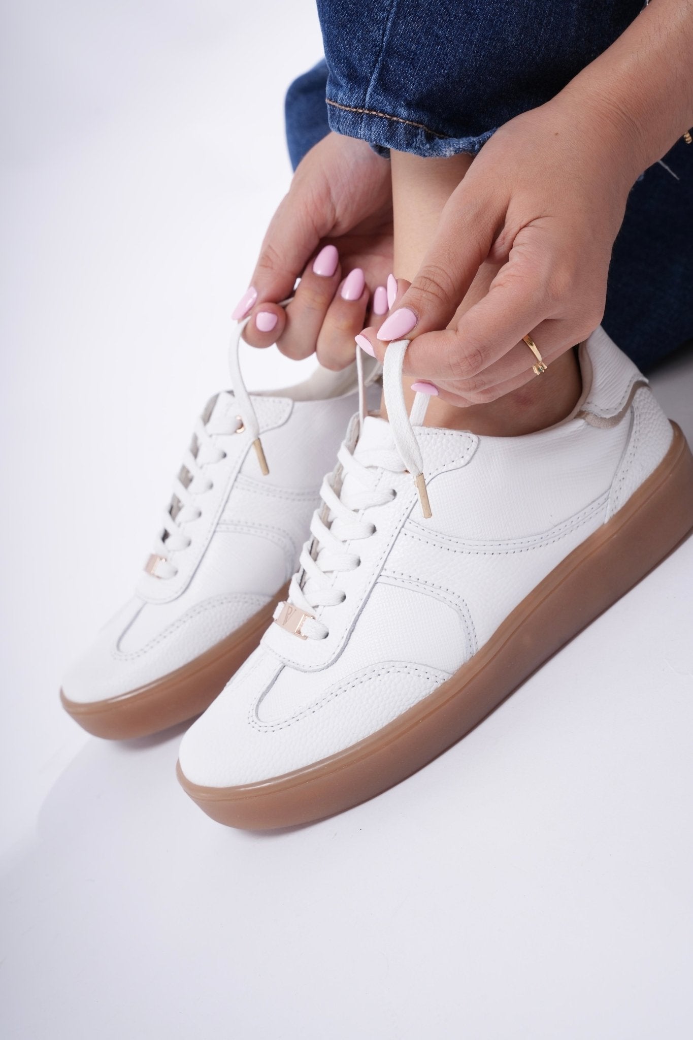 Tenis Milán Blanco Avatar en Cuero - PAULA VELEZ