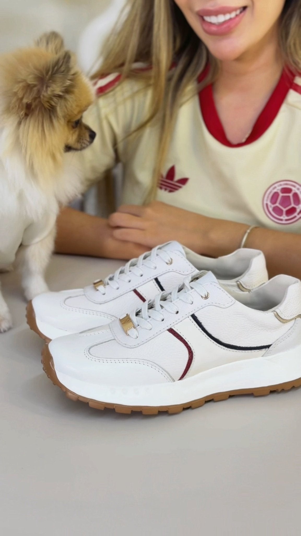 Tenis Milán Edición Colombia en cuero para mujer - PAULA VELEZ